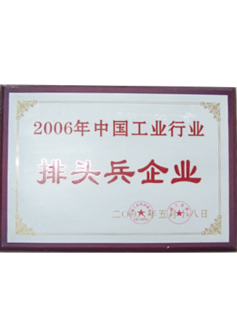 戴維醫(yī)療_2006年中(zhōng)國(guó)工(gōng)業行業排頭兵企業